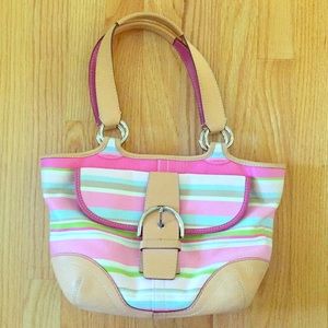 Coach - Limited Edition Multicolor Striped Purse